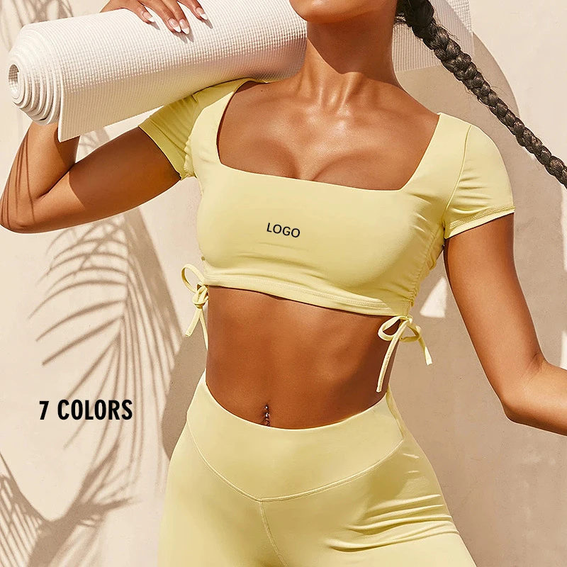 

Women Sportswear Active Wear Gym Clothes Yellow Yoga Legging Set