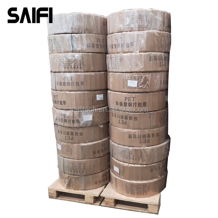 
PET plastic packing belt polyester strap for package pallet strapping roll with free sample 
