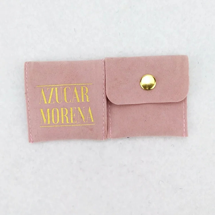 

Small velvet bag jewelry with logo printing suede envelope pouch, Customized color