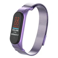 

ODM Holdmi 43036 series new design dazzling purple color milanese miband4 strap for Xiaomi miband 4 3
