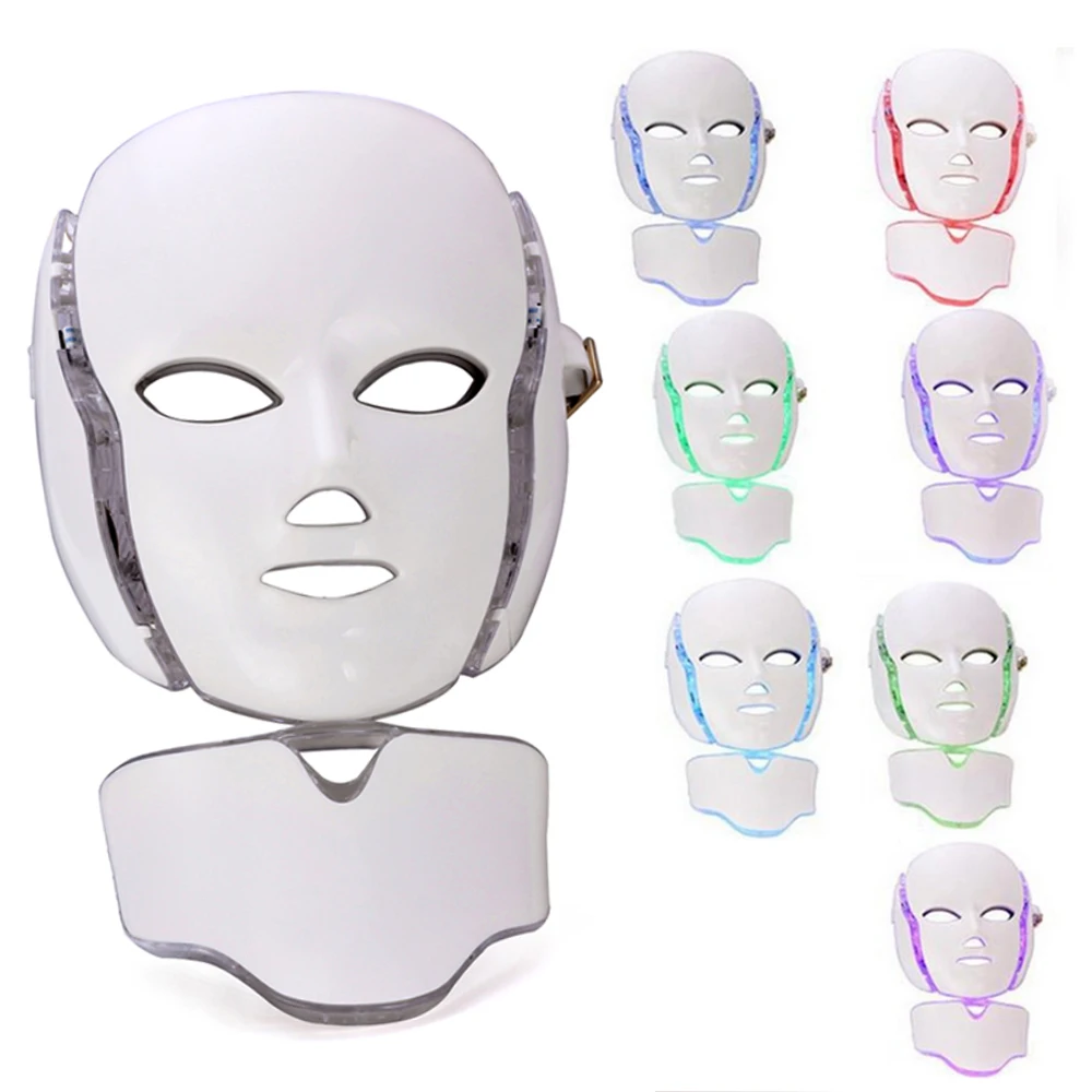 

7 Color Led PDT Photon Light Therapy Machines Home Use Face Facial Beauty Mask with Neck for Facial Skin Care