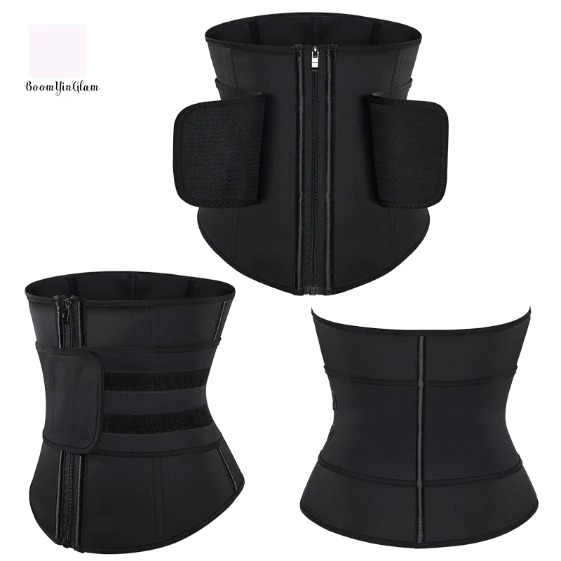 Neoprene  Fajas Para Gym Waist Cincher Trainer Underbust Zipper Shaper Slimmer Single Belt Private Labels
