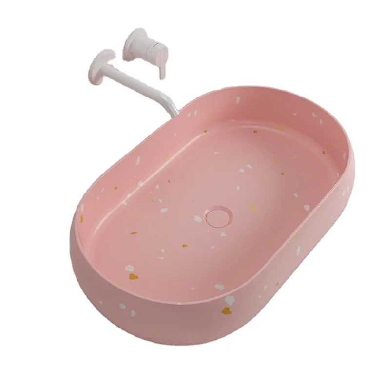 

China Fashion Oval Shape Counter Top Terrazzo Basin