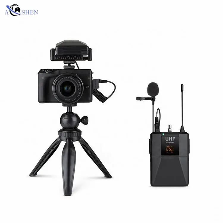 

Wholesale UHF Wireless Lavalier Microphone clip Lapel Mic For Camera Smartphone livestream broadcast, Black