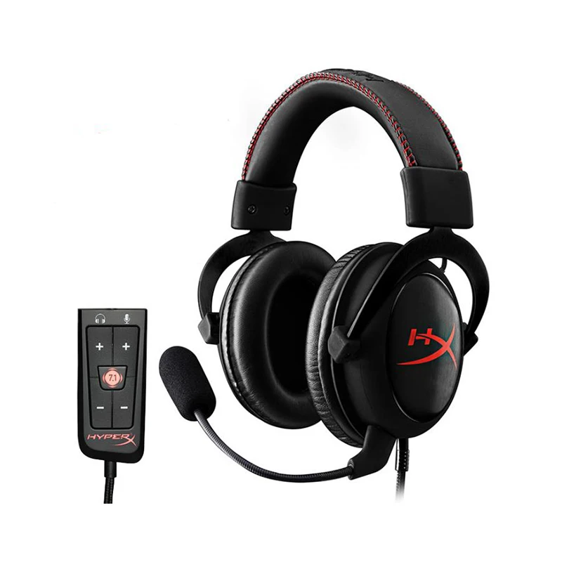 

2021 Hyper X Cloud Core 7.1 Surround Gaming Headphones Wired Headset With Noise Cancelling Microphone PC Gamer Gaming, Black,red