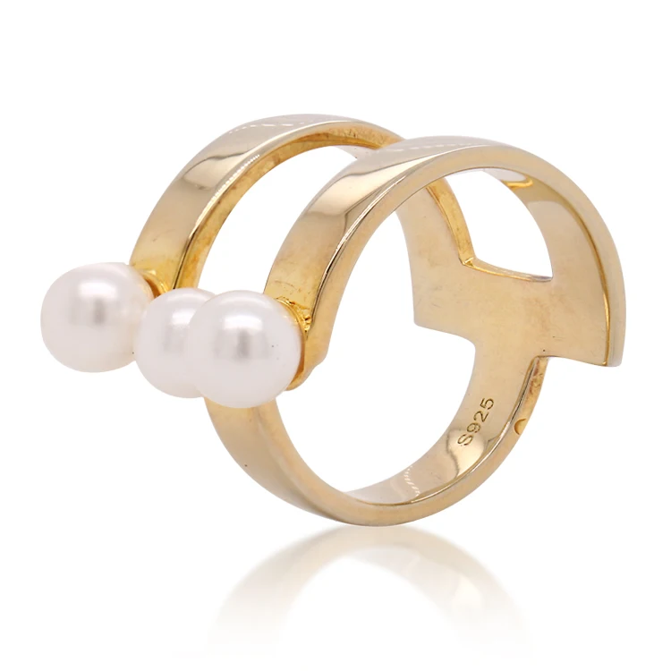 

Factory wholesale pearl silver finger women custom ring 2020 baby jewelry