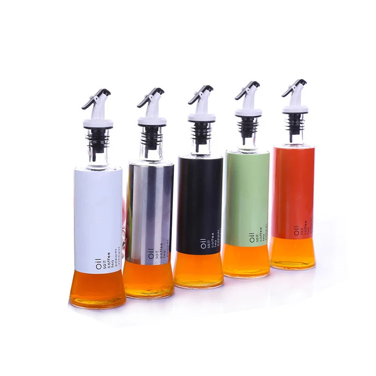 

Online Shop New Products Kitchen Accessories Set Stainless Steel Glass Cooking Tool Seasoning Container Olive Oil Spray Bottle, Silver green orange balck white
