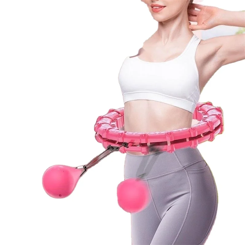 

Amazon Drop Digital Counter 90cm Adjustable Removable Massage Sports Waist Massage Fitness Weighted Smart Hula Ring Hoop, Pink