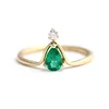 Luxury High Quality Emerald Zircon Crown Alloy Ring for Women