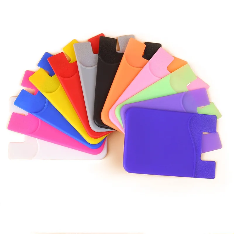 

Customized Cellphone Card Holder Back Wallet, Silicone Adhesive Sticker Credit Card ID Card Holder Keeper