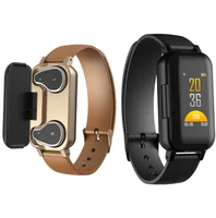 

Athletic watch bluetooths earbuds on wrist features a heart rate blood pressure monitor steps distance sleep checker