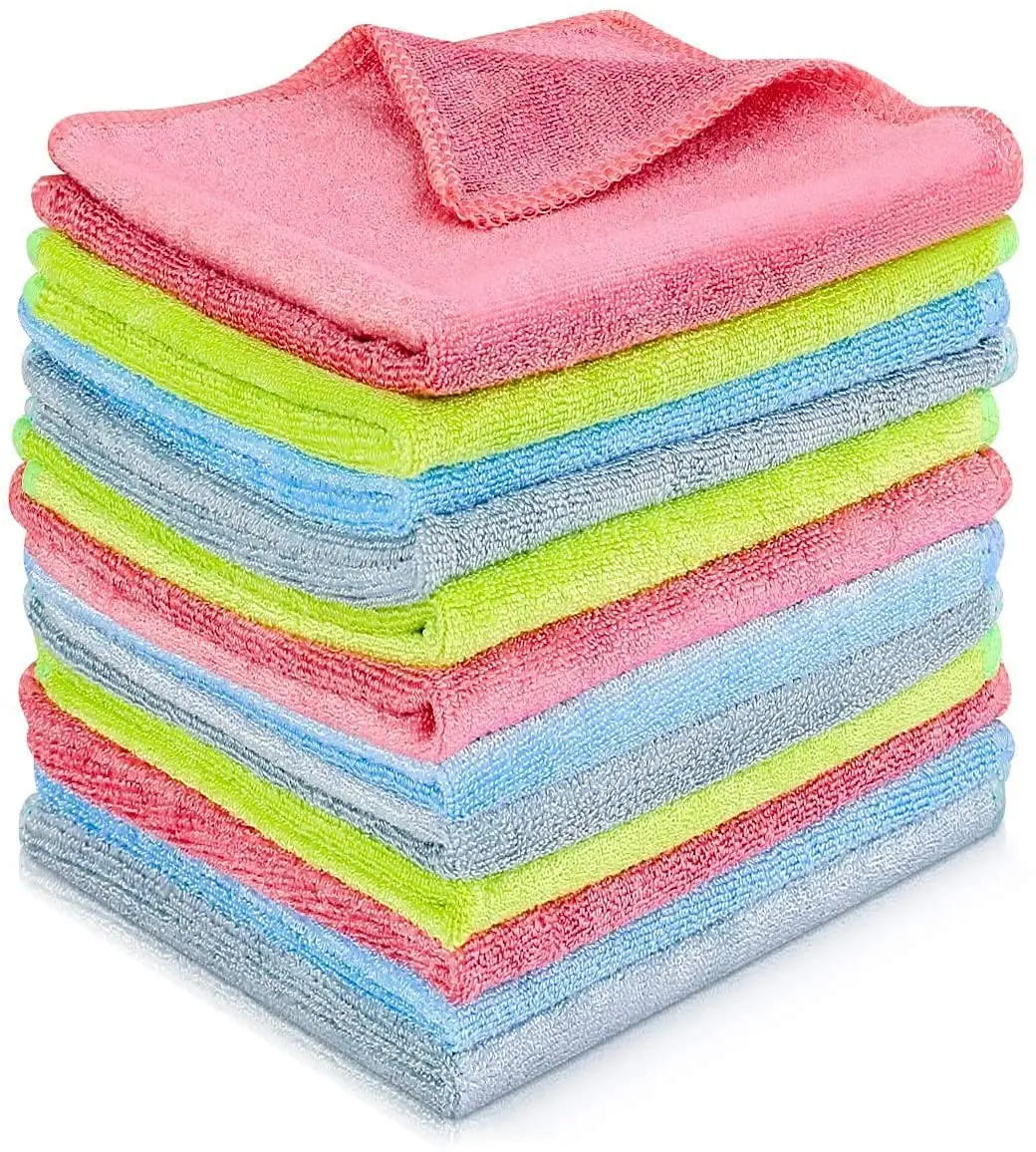 

Microfiber Cleaning Cloth Red Green Blue Grey  Premium Material Durable Nonscratching MultiPurpose Home Car