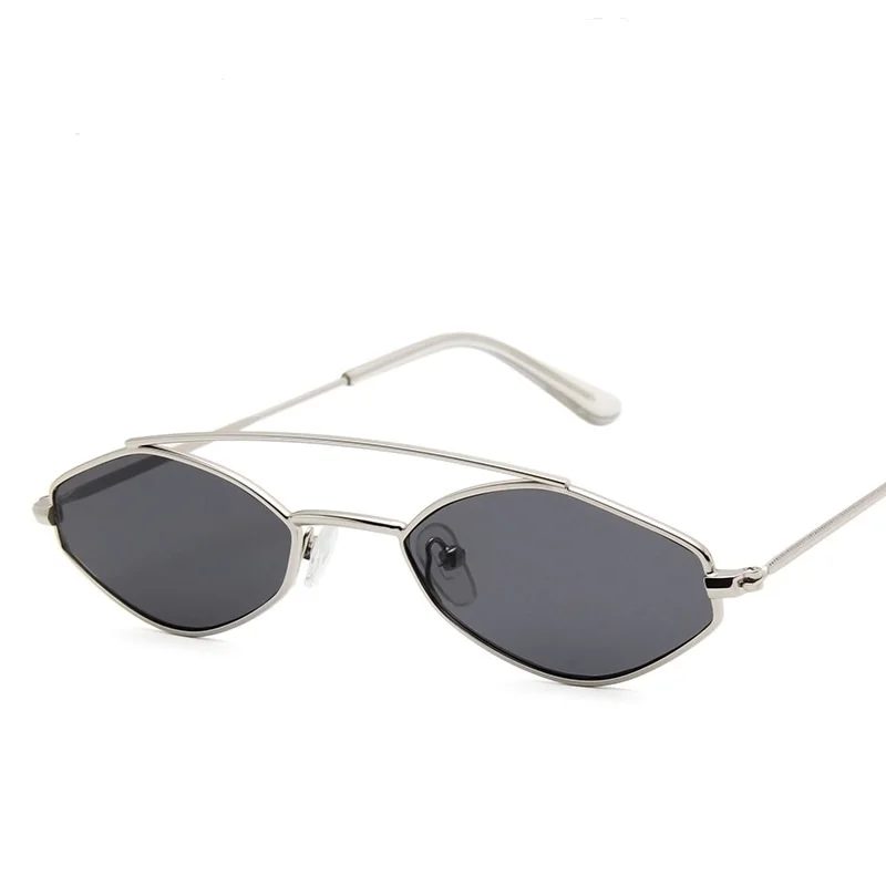 

Trends New Women Fashion Ten Years Oval Frame Sunglasses Small Male Personality Double Beam Metal