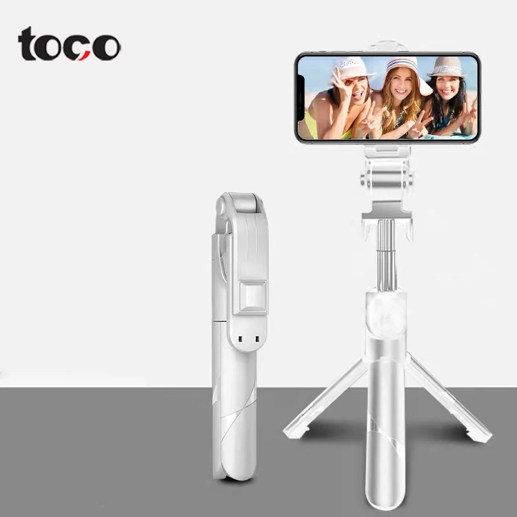 

toco Tripod BT Wireless Remote Plastic Alloy Self Stick Phone Smartphone felixible selfie stick, Black white other