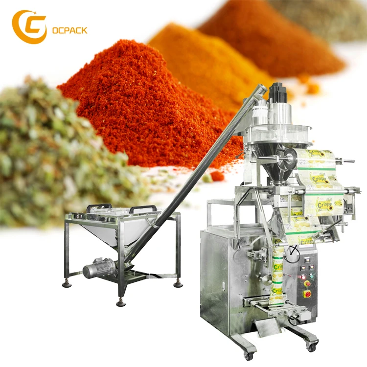 

Automatic 100g 500g 1kg inclined spiral coffee spices turmeric masala chilli powder packing machine