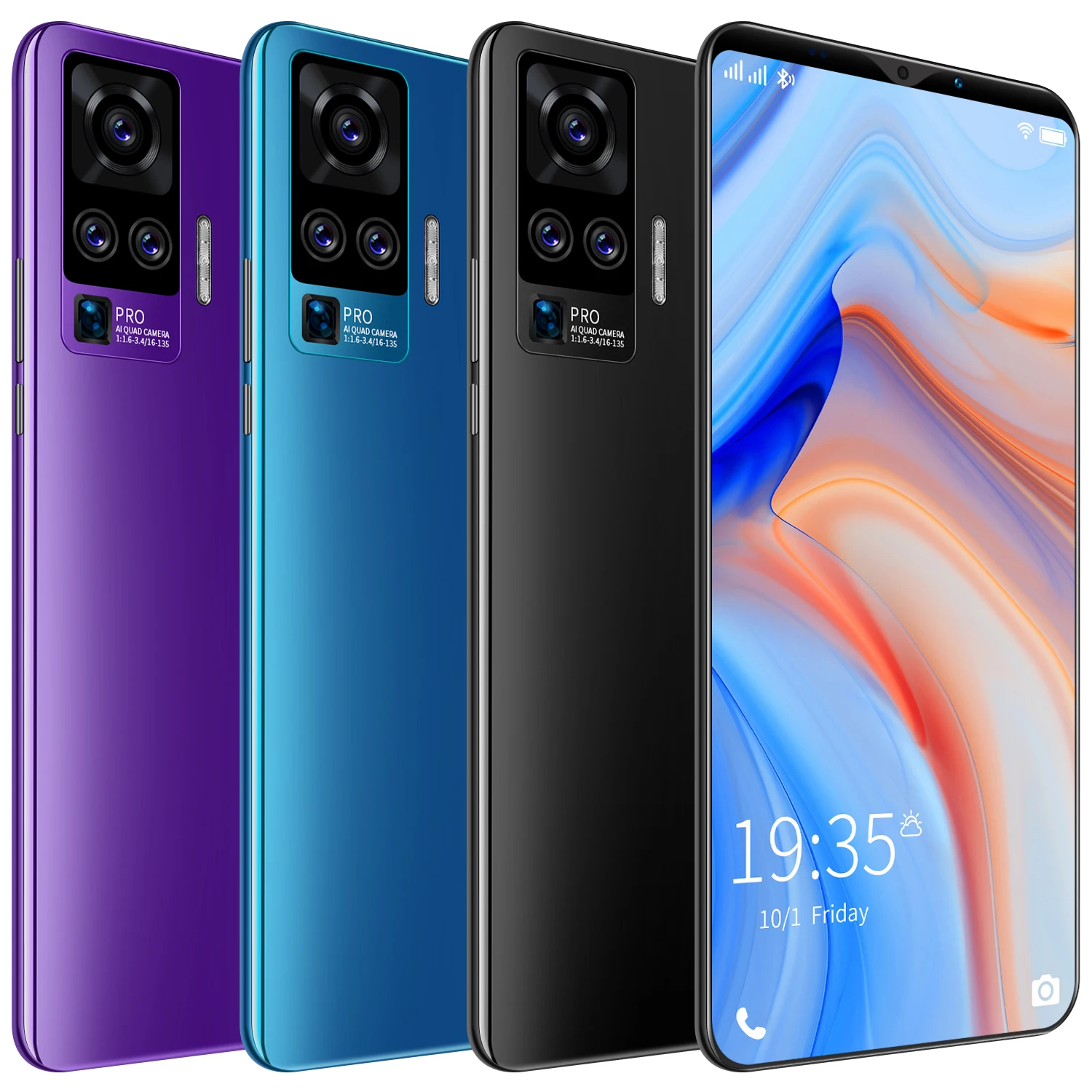 

Good quality smartphone android cell phones low price mobile phone Face/Fingerprint Unlock Smart Phone, Purple, red, blue