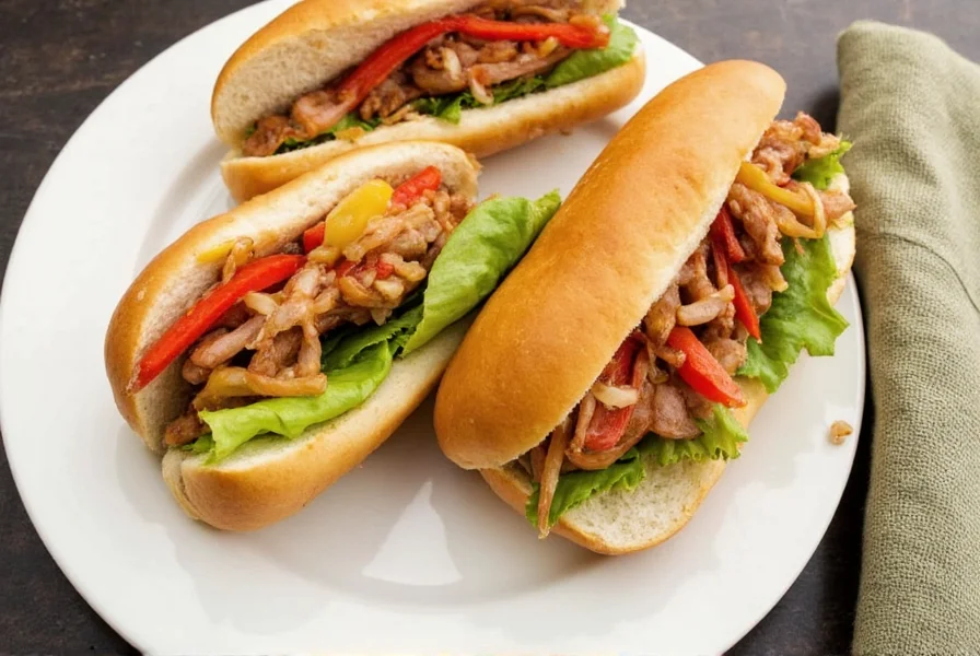 A fresh banh mi sandwich with colorful toppings
