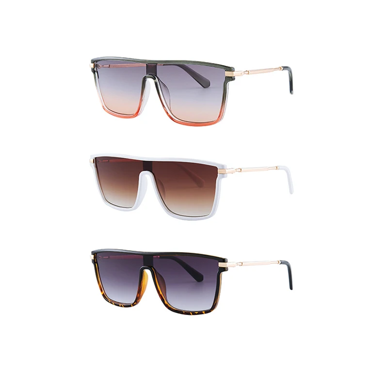 

WIIPU New Sunglasses Women Luxury Fashion Gradient Rimless Big Metal Frame Square Sun Glasses Men Uv400