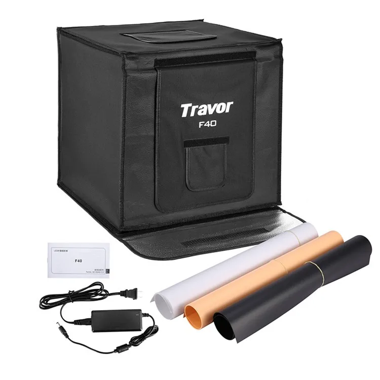Travor F40 Led Folding Photo Studio Softbox Lightbox 40*40 Light Tent