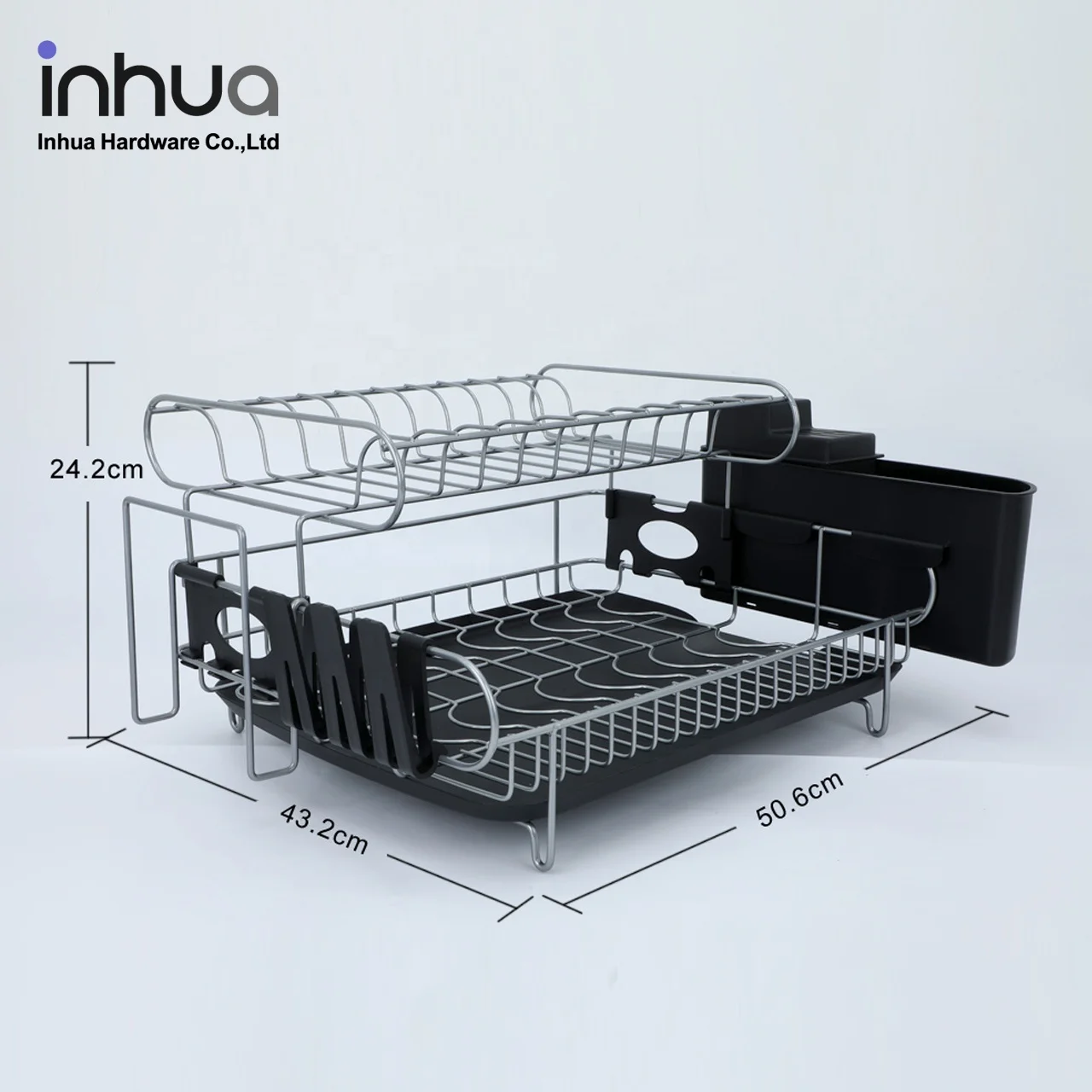 

Nano spraying craft drain storage rack with detachable cutlery cup kitchen two-layer dish drying rack