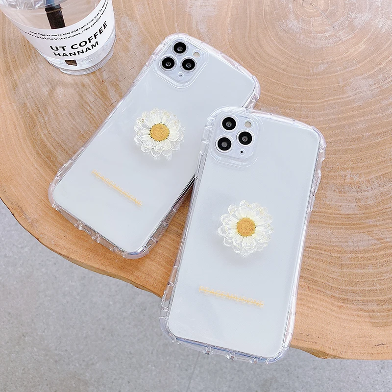

2020 New Arrival 3D Daisy Transparent Phone Case Cell Phone Cover for iPhone 11