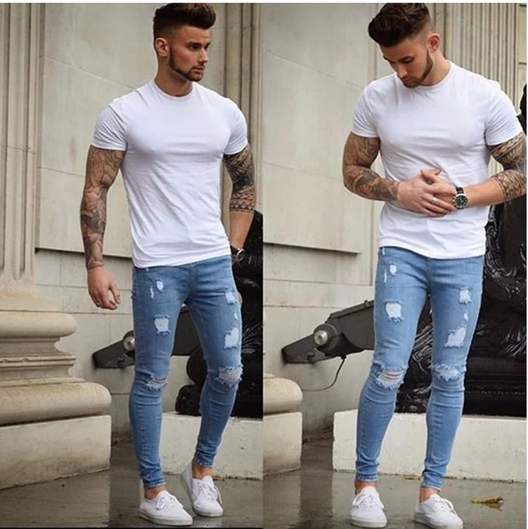 

Hot Sell Occident Jeans Men Slim Grinding Worn Out Jean Men Slim Men Skinny Wholesale Mid Waisted Jeans Pants tapered, Pc