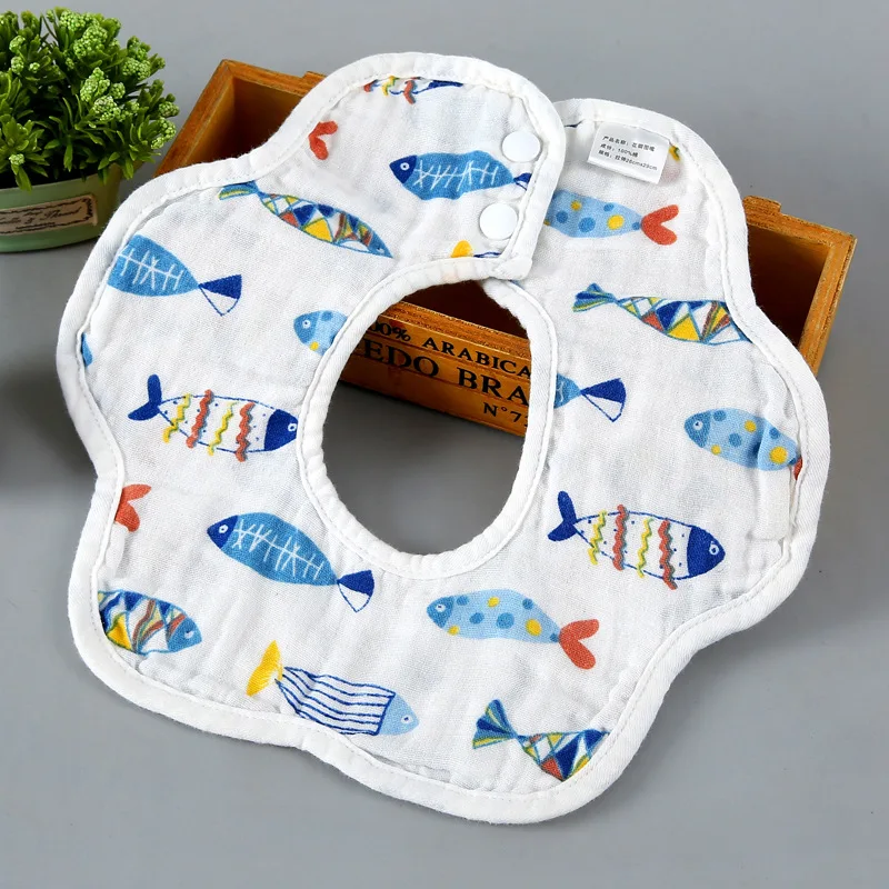 

wholesale customized christmas 100% organic cotton muslin cloth bandana 360 degree newborn baby boy girls feeding bibs, 14 colors