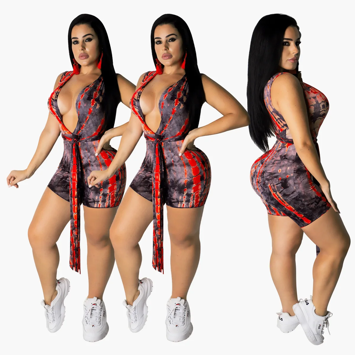 

Hot style cross-border fashion casual sexy print women's jumpsuit