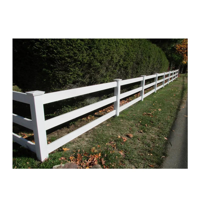

High Quality Factory Directly PVC 3 Rails Farm and Horse Fence, White,black,grey,brown or customized.
