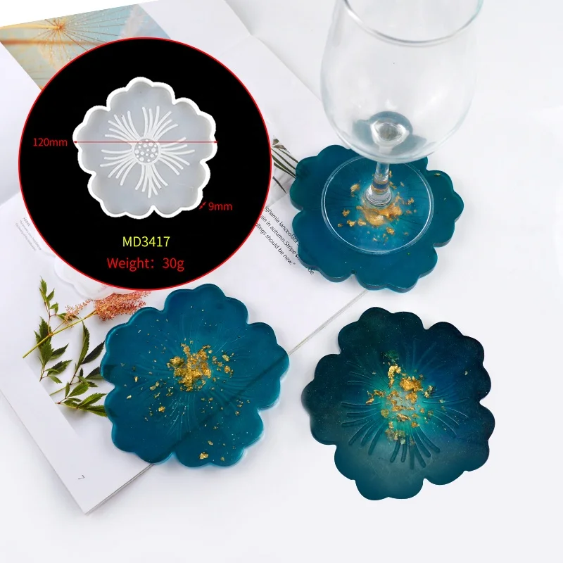 

DM046 Sakura Flower Tea Tray Coaster Silicon Mold For Epoxy Resin Craft Coaster Jewelry Making Tools