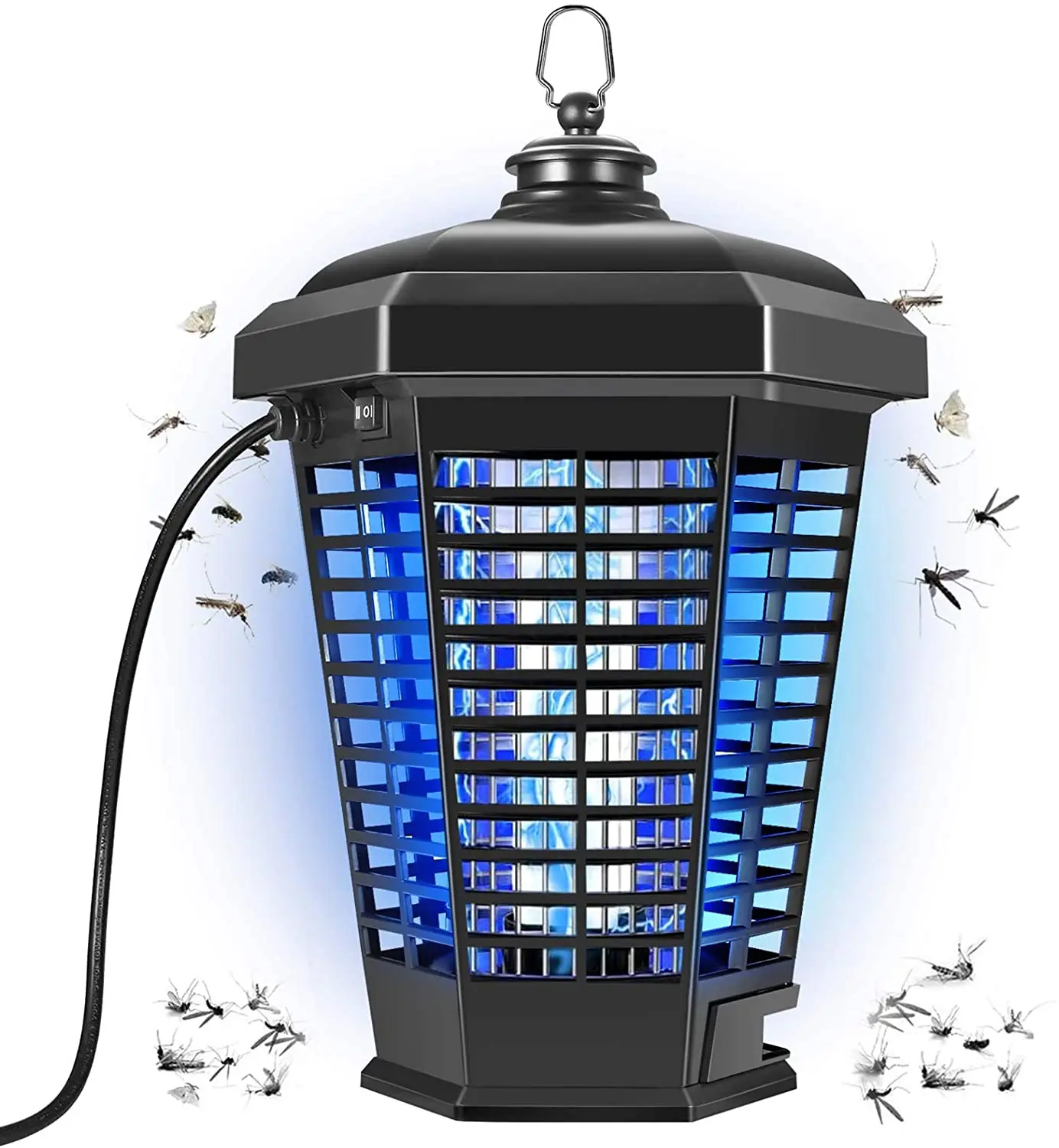

Intelligent Light Sensor LED Electric Mosquito Killer Lamp Price 18W Waterproof Indoor Outdoor Mosquito Killing 4200V, Black