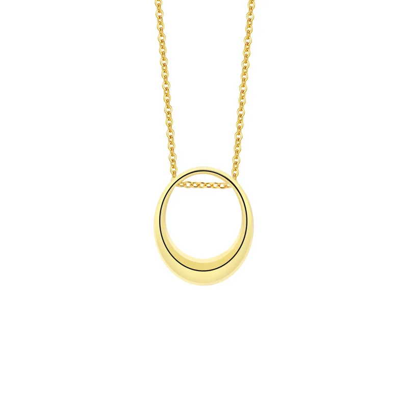 

VIANRLA Sterling Silver 925 Chain Necklace Fashion Jewelry Necklace 18k Gold Plated Oval Minimalism Necklace For Women