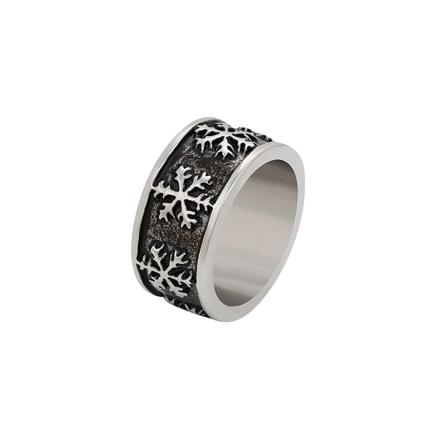 

16153 Xuping jewelry center ring snowflake engraving grain fashion Christmas gift to men ring