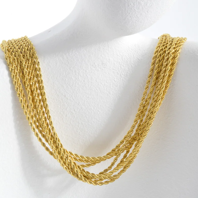 

Chain twist chain necklace for 18k gold plated chain without pendant for wholesale