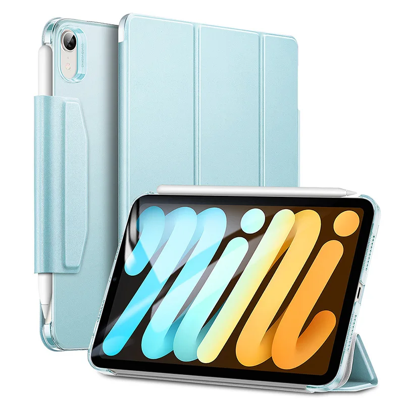 

Leather protective shell folding bracket bracket smart protective cover with buckle tablet protective cover for iPad mini 6 Case