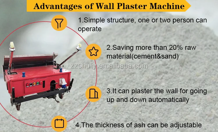 china supplier wall concrete plaster plastering cement mortar rendering machine autonomously