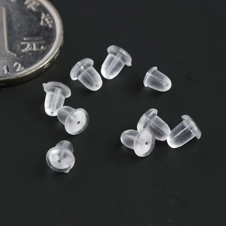 

10000 pcs/bag-6 mm WHOLESALE BULK PRICE stopper silicon stud earring backer DIY Accessories silver