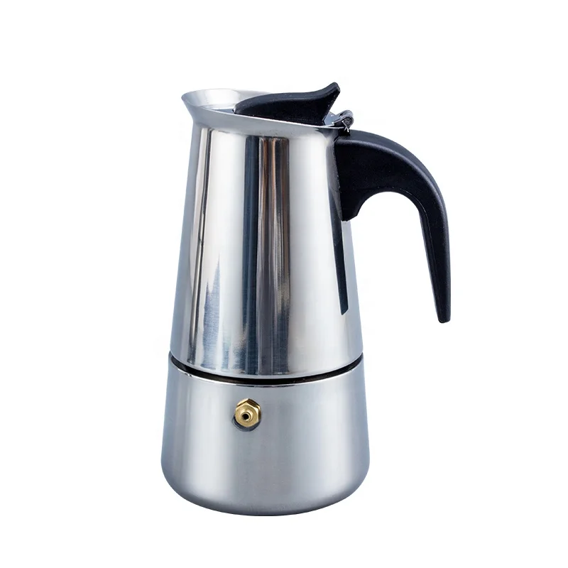 

200ml Italian Espresso Moka Pot Stainless Steel Stovetop Espresso Coffee Maker with 4 cup