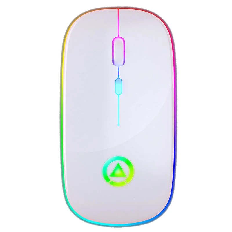 

Dropshipping Free Sample Rechargeable 2.4ghz Wireless Mouse Silent Computer Mouse With Led Rgb Colorful Light
