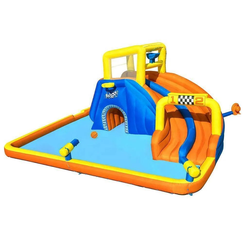 

Bestway 53377 Inflatable Castle Slide Water Park Pool Kids Paddling Pool, As photo
