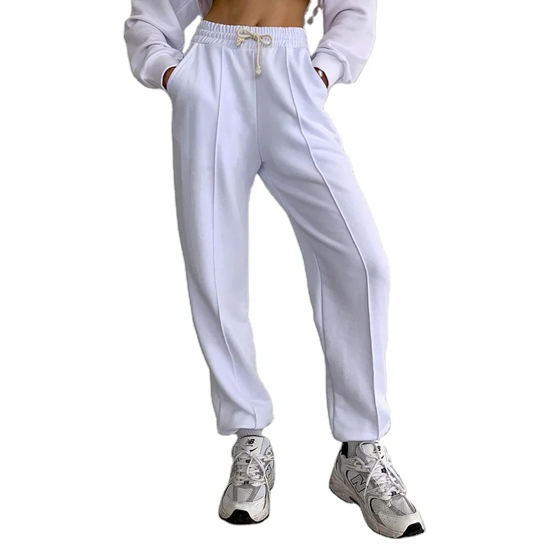 

2020 Fall Women Clothing Casual Middle Waist Loose Straight Tracksuit Jogger Sweat Pant Women, Multi colors