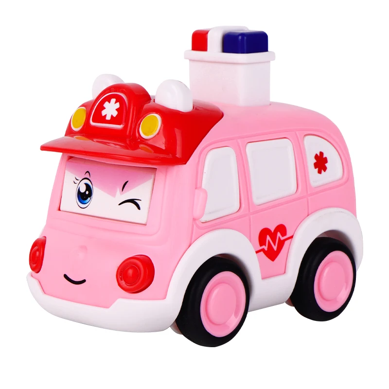 

2-3 years old 4 children toy car press inertia police car boy return force ambulance small car boy