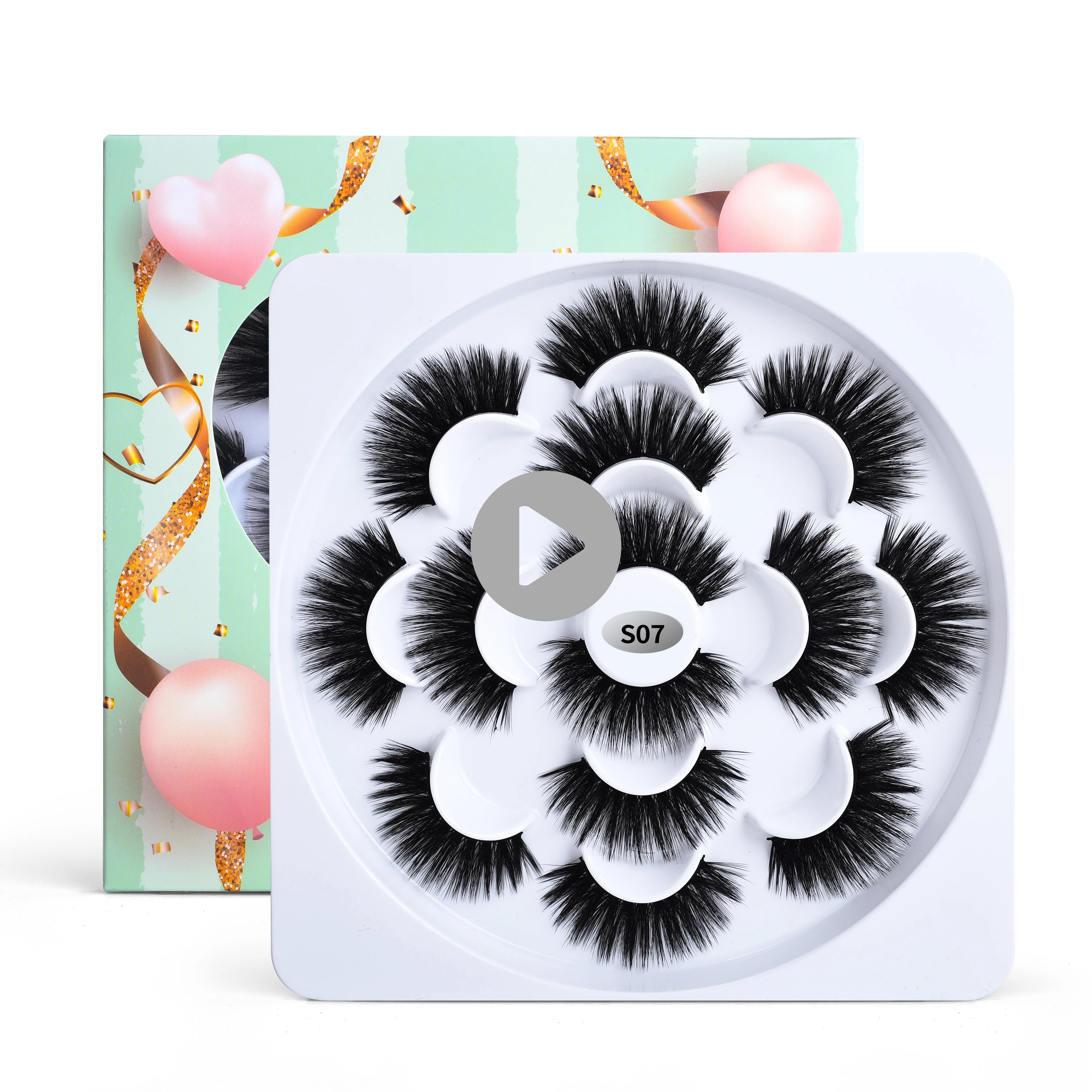 

5D Mink Eyelashes With Your Logo Custom Cases False Eye Lash vendor customized boxes magnetic 3d mink eyelashes extension, Black