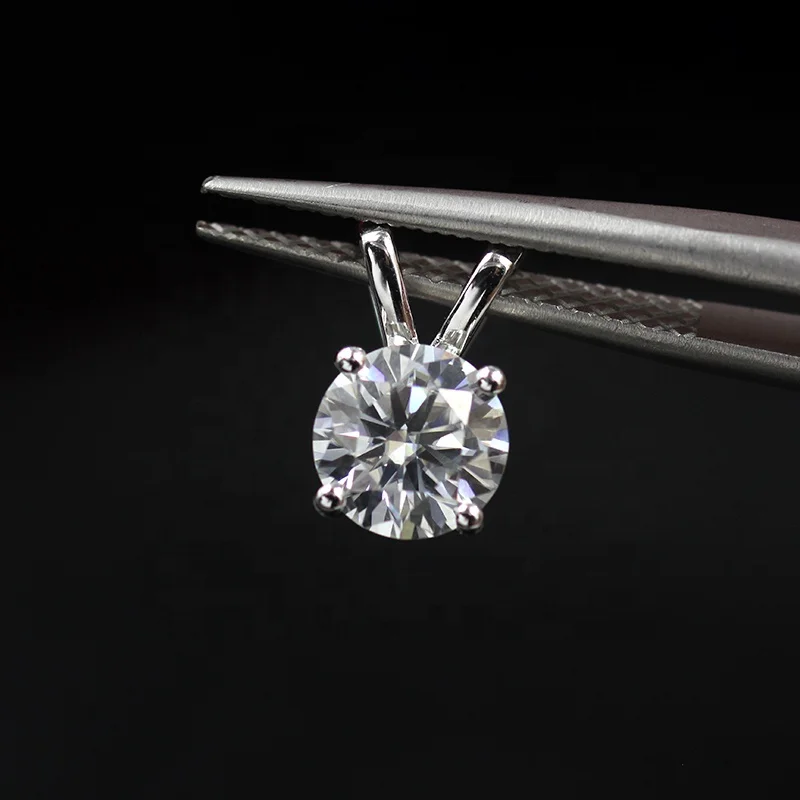 

Moissanite rough manufacturer sell lab created diamond forever brilliant DEF color round loose moissanite 18 k pendant