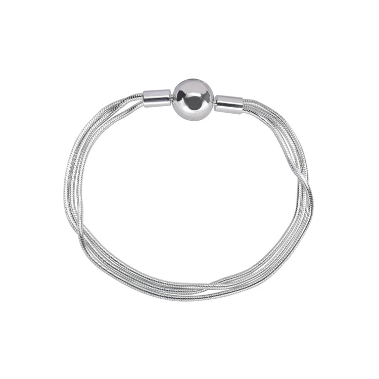 

New year gift unique multi silver chain bracelet for women, Silver color