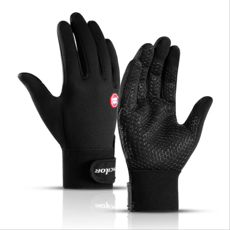 

Outdoor cycling sport glove breathable anti-slip touch screen winter gloves women, Black