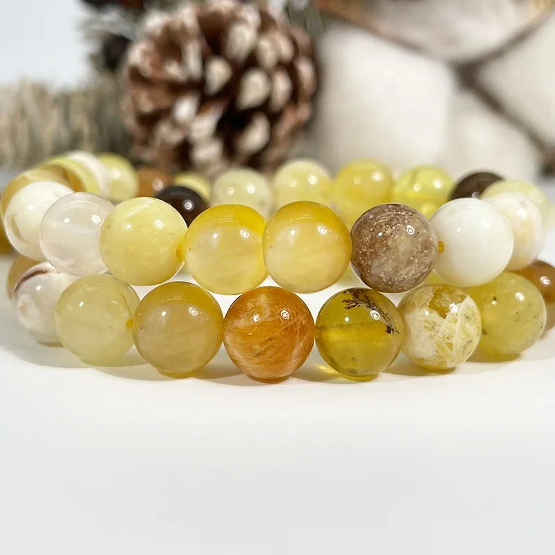 

Wholesale 4/ 6/8/10/12mm Natural AA Yellow Opal beads Loose Gemstone Beads For Jewelry Making