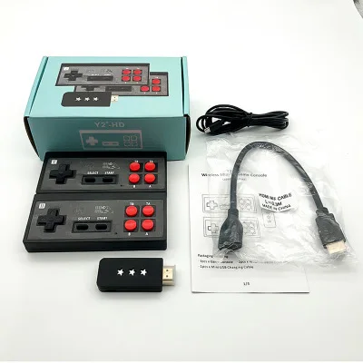 

Y2 Retro TV Video Game Console 4K 638 Video Games For Two Players, Black