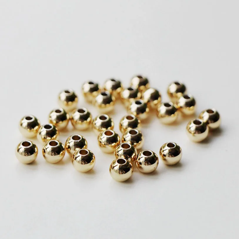 

wholesale jewelry accessories findings 14K GOLD thick plating septum beads for jewellery making,2mm-6 mm, Silver,gold