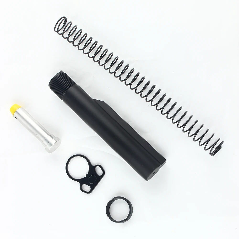 

Tactical AR15 Latch Mil-spec 6 Position Buffer Extension Tube Rod Assembly /Kit 5 Items Combo Cylinder Rod End Plate Spring Nut